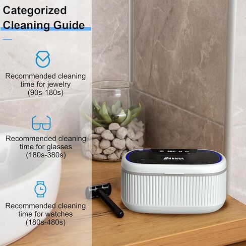 Ultrasonic Jewelry Cleaner 45KHz – 550ml Digital Sonic Cleaner with 5 Timers, 3 Power Levels, LED Light, Degas – Professional Cleaning Machine for Rings, Glasses, Retainers, Dentures & Watches in Saudi Arabia