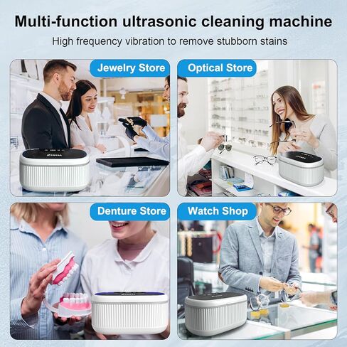 Ultrasonic Jewelry Cleaner 45KHz – 550ml Digital Sonic Cleaner with 5 Timers, 3 Power Levels, LED Light, Degas – Professional Cleaning Machine for Rings, Glasses, Retainers, Dentures & Watches in Saudi Arabia