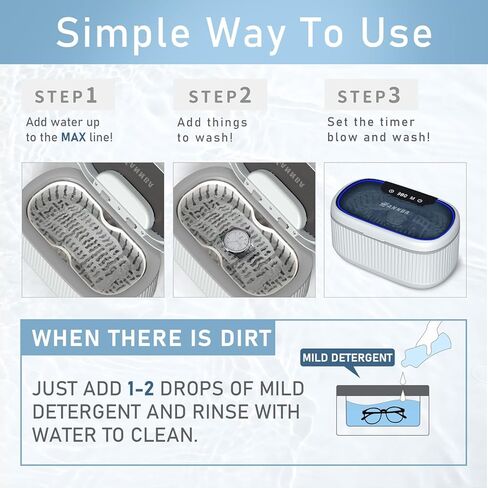 Ultrasonic Jewelry Cleaner 45KHz – 550ml Digital Sonic Cleaner with 5 Timers, 3 Power Levels, LED Light, Degas – Professional Cleaning Machine for Rings, Glasses, Retainers, Dentures & Watches in Saudi Arabia