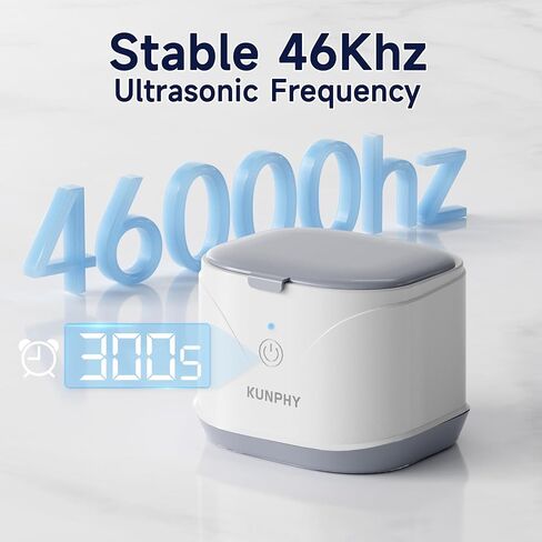 Ultrasonic Jewelry Cleaner, KUNPHY Ring Cleaner Machine 46KHz, Professional Multi-Purpose Jewelry Cleaner with One-Touch Operation, Sonic Cleaner for Rings, Necklace, Silver, Gold White in Kuwait