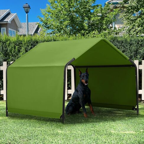 ملجأ ظلال الكلب في الهواء الطلق 4'x4'x3 'خيمة للكلاب الكبيرة المتوسطة ، خارج منزل أليفات أليفة أمطار الشمس للقطط للماشية مع أظافر أرضية مقاومة للماء ، رمادي ، رمادي in Kuwait