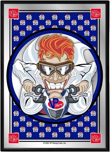 The Fan-Brand VP Racing Fuels: Mad Scientist: Blue Edge - Framed Mirrored Wall Sign - Team Bar Sign Décor: Home, Dorm, Garage, Office, Fan Cave in Kuwait