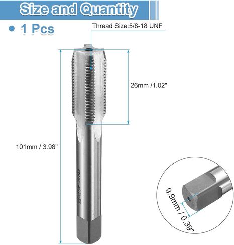 UXCELL HAND BOTTOR TAP 9/16-18 UNF 2B BOTTOR TROFTING THERSING TAPS HISTE SPEED HSS6542 in Saudi Arabia