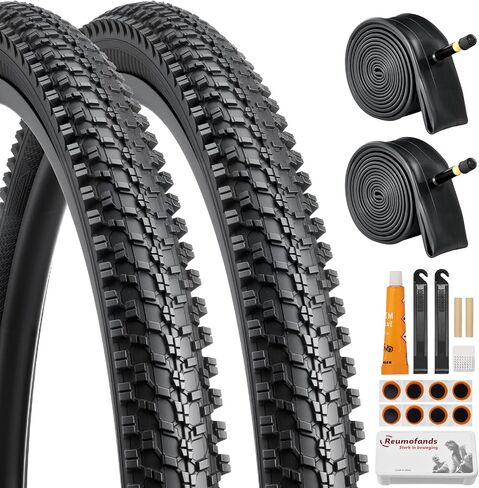 Mountain Bike Tires Set & Fat Bike Tire, Folding Replacement Bike Tires, Schrader Valve Bike Tubes with Bike Repair Kits in Kuwait