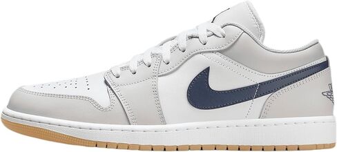 Air Jordan 1 Low Men's Shoes (553558-146 ، أبيض/رمادي/صمغ متوسط ​​بني/منتصف الليل) in Saudi Arabia