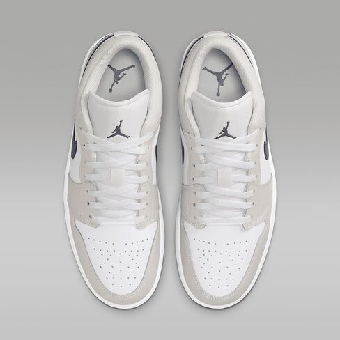 Air Jordan 1 Low Men's Shoes (553558-146 ، أبيض/رمادي/صمغ متوسط ​​بني/منتصف الليل) in Saudi Arabia