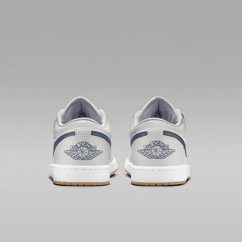 Air Jordan 1 Low Men's Shoes (553558-146 ، أبيض/رمادي/صمغ متوسط ​​بني/منتصف الليل) in Saudi Arabia