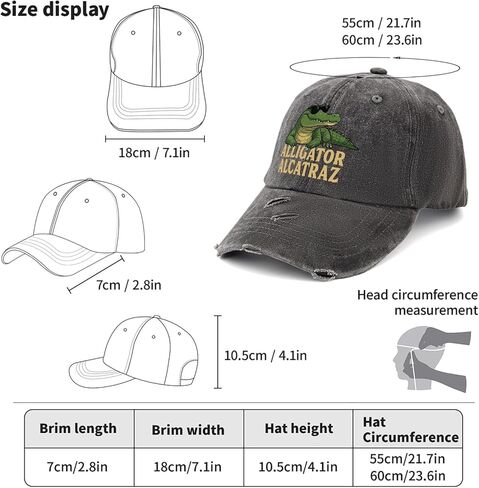 Made in US Florida Everglades Alligator Alcatraz Hats for Men Baseball Caps Vintage Washed Dad Hats Adjustable in Saudi Arabia