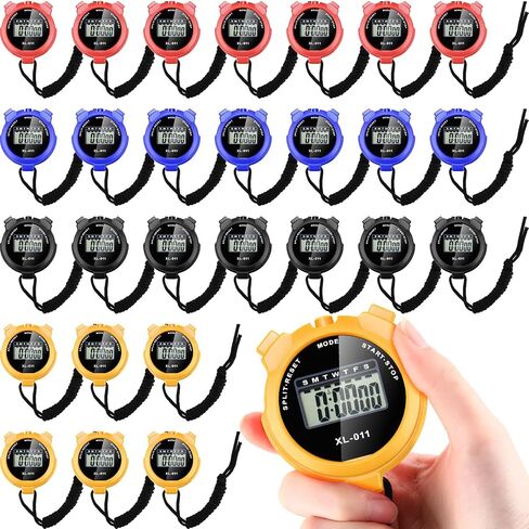 Kanayu 28 Pcs Multi Function Digital Stopwatch Timer Bulk Sports Stopwatch with Lanyard Date Time Alarm Timer for Coach Swimming Running Sports Train in Saudi Arabia