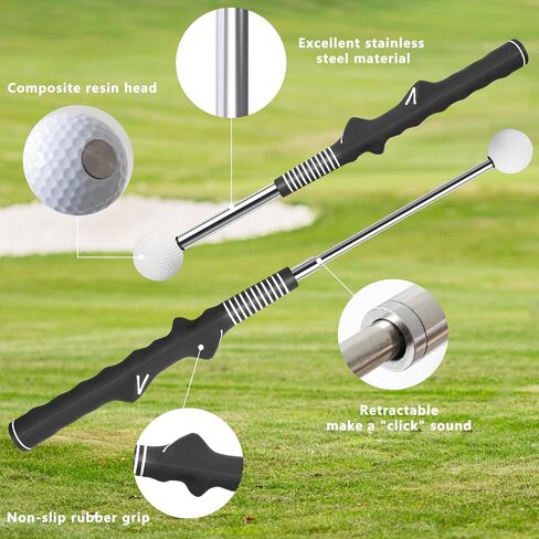 Aid Training Training Training القابلة للسحب: مدرب Golf Grip ، مدرب Swing مع موجه Swing Sound ، ردود الفعل ، للمبتدئين. الملحقات golf لقوة التدريب الداخلي ، تدريب الإيقاع. in Kuwait