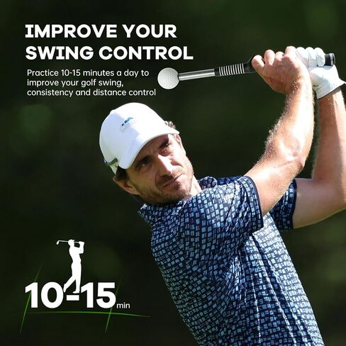 Retractable Golf Swing Trainer,Warm-Up Golf Training Aid,Golf Grip Trainer,Right-Handed Strength & Tempo Training for Chipping Hitting,Golf Accessories for Men in Saudi Arabia