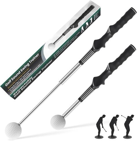 Retractable Golf Swing Trainer,Warm-Up Golf Training Aid,Golf Grip Trainer,Right-Handed Strength & Tempo Training for Chipping Hitting,Golf Accessories for Men in Saudi Arabia