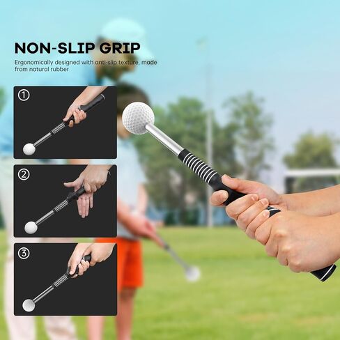 Retractable Golf Swing Trainer,Warm-Up Golf Training Aid,Golf Grip Trainer,Right-Handed Strength & Tempo Training for Chipping Hitting,Golf Accessories for Men in Saudi Arabia
