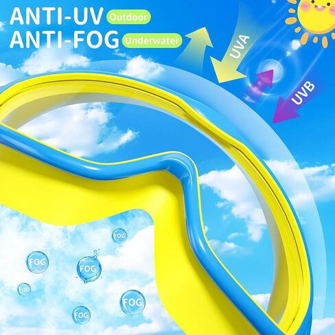 2 عبوة نظارات سباحة للأطفال ، لا تسرب مضاد للسباحة UV واقيات السباحة لفاتين الفتيات الأطفال 4-14 in Saudi Arabia