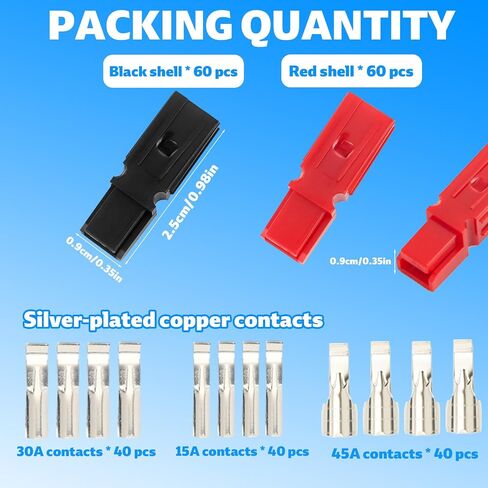Boxob 240 PCS 15/30/45A موصلات عمود الطاقة مجموعة التشكيلات ، موصلات PowerPole السريعة المقاومة للماء in Saudi Arabia