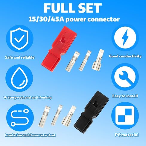 Boxob 240 PCS 15/30/45A موصلات عمود الطاقة مجموعة التشكيلات ، موصلات PowerPole السريعة المقاومة للماء in Saudi Arabia