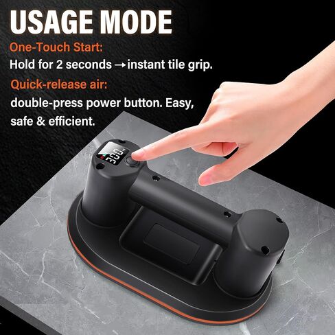 Battery Suction Cup, 10" Tile Suction Cup, Dual Brushless Motors, 4000mAh Battery (10H Runtime), LCD Display for 300 KG / 660 lbs Suction Power Heavy Duty Lifting. in Saudi Arabia