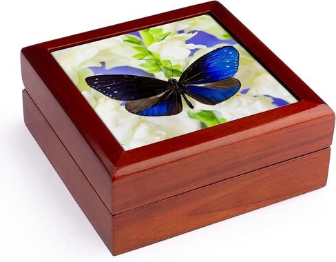 3Drose Blue Crow Butterfly ، Euphoea Mulciber Subvisaya ، Jewelry Box JB-228374-1 in Saudi Arabia