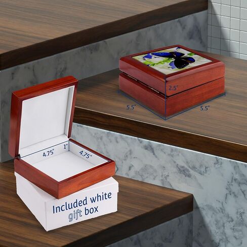 3Drose Blue Crow Butterfly ، Euphoea Mulciber Subvisaya ، Jewelry Box JB-228374-1 in Saudi Arabia