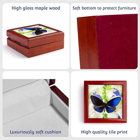 3Drose Blue Crow Butterfly ، Euphoea Mulciber Subvisaya ، Jewelry Box JB-228374-1 in Saudi Arabia