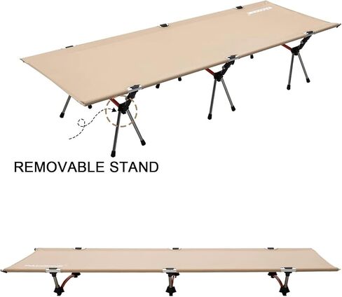 TIST Lightweight Folding Bed Portable Folding Bed Camping Aluminium Alloy Frame Stable Structure Suitable for Outdoor Use, Backyards, Gardens, Camping Camping Folding Bed(Black) in Saudi Arabia