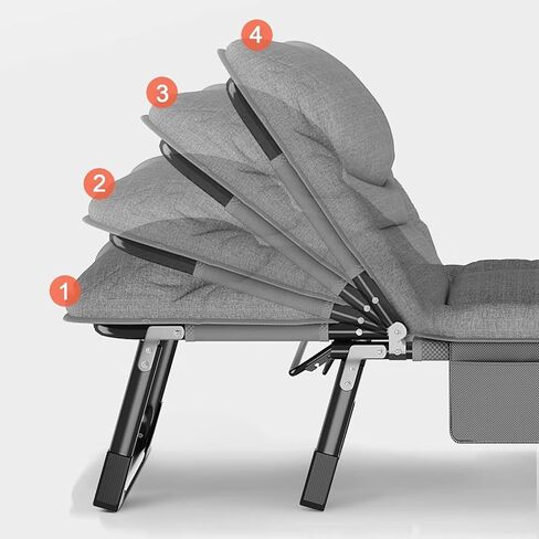 TIST Lightweight Folding Bed Adult Folding Bed with Mattress Portable Foldable Guest Bed Metal Frame with Side Storage Pockets Suitable for Bedrooms and Offices Camping Folding Bed in Saudi Arabia