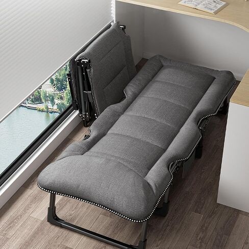 TIST Lightweight Folding Bed Adult Folding Bed with Mattress Portable Foldable Guest Bed Metal Frame with Side Storage Pockets Suitable for Bedrooms and Offices Camping Folding Bed in Saudi Arabia