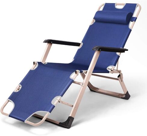 TIST Lightweight Folding Bed Balcony Leisure Chair Folding Bed Office Nap Mat Ergonomic Nap Chair Minimalist Bed Camping Bed 178x66x30cm Camping Folding Bed(Blue) in Saudi Arabia