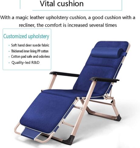 TIST Lightweight Folding Bed Balcony Leisure Chair Folding Bed Office Nap Mat Ergonomic Nap Chair Minimalist Bed Camping Bed 178x66x30cm Camping Folding Bed(Blue) in Saudi Arabia