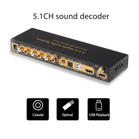 5.1 Sound Decoder, Support 2.0CH 5.1CH Two Channel Output Mode 24bit 192KHz Frequency, Digital Sound Decoder Converter Support HDCP version 2.3,(#1) in Saudi Arabia