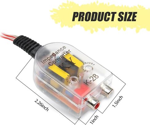 محول إخراج خط 2PCS ، صوت محول RCA ، محول صوت محول المعاوقة العالي إلى مكبر الصوت ، ملحق الإدخال المساعد in Saudi Arabia