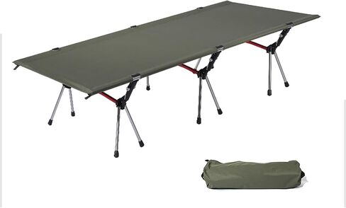 TIST Lightweight Folding Bed Portable Folding Bed Camping Aluminium Alloy Frame Stable Structure Suitable for Outdoor Use, Backyards, Gardens, Camping Camping Folding Bed(Black) in Saudi Arabia