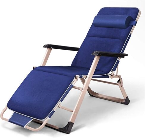 TIST Lightweight Folding Bed Balcony Leisure Chair Folding Bed Office Nap Mat Ergonomic Nap Chair Minimalist Bed Camping Bed 178x66x30cm Camping Folding Bed(Blue) in Saudi Arabia