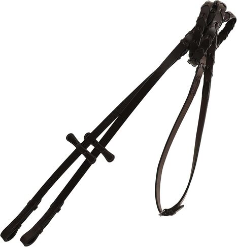 Exion English Laced Reins | 5/8" (16 mm) Premium Leather Stitched Reins for Hunter Horse Bridle | Non-Slip Grip for English Riding, Dressage and Show in Saudi Arabia