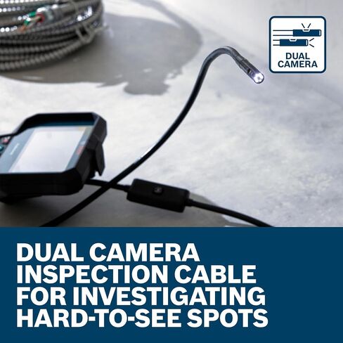 BOSCH GIC-CC5-8D Inspection Camera Cable - 5 Ft. Dual Lens, High-Resolution 1280x720 px, IP67 Rated for Durable Performance, Perfect for HVAC, Auto Mechanic & Home Inspections in Saudi Arabia