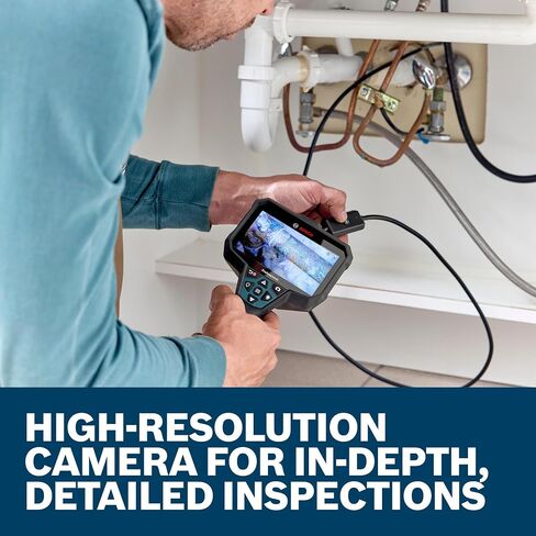 BOSCH GIC-CC5-8D Inspection Camera Cable - 5 Ft. Dual Lens, High-Resolution 1280x720 px, IP67 Rated for Durable Performance, Perfect for HVAC, Auto Mechanic & Home Inspections in Saudi Arabia