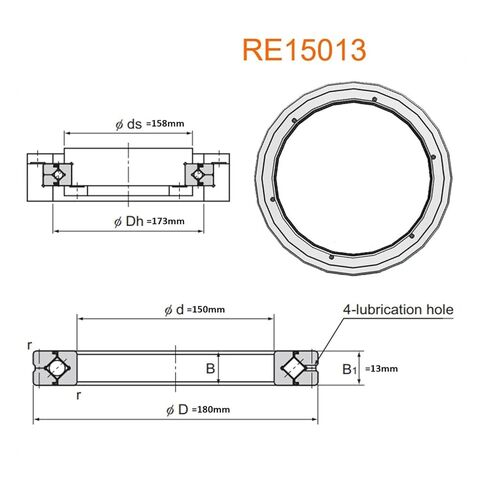1Pcs Cross-Roller Ring RE15013 RE15013UU RE15013UUC0 RE15013UUCC0 Two-Piece Inner Ring Type to Replace Bearing(RE15013UUC0) in Kuwait
