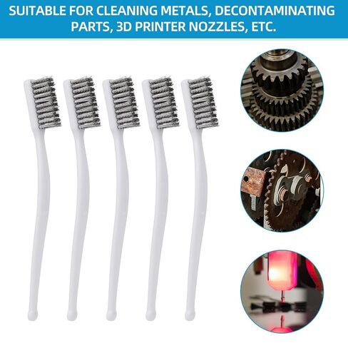 5pcs Wire Brushes Set for Cleaning, 7.09in Long Stainless Steel Wire Brushes Reinforced Bristle Mini Handle Brush Tools for Kitchen Industrial Welding Slag Walnut Carving Gaps Rust Removal in Saudi Arabia