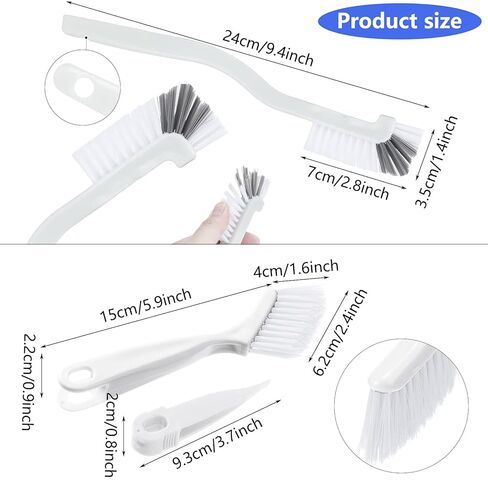 Patelai 4 Pieces Cleaning Brush Sets Small Scrub Brush Household Use for Cleaning Bottle Sink Kitchen Sink Corner Dish Edge Grout Bathroom Sliding Door Window Track(White, Blue) in Saudi Arabia