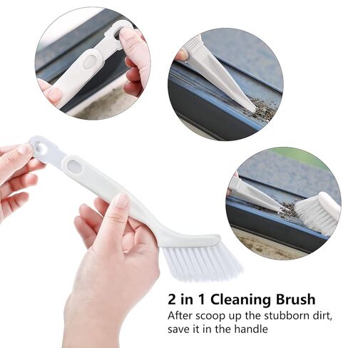 Patelai 4 Pieces Cleaning Brush Sets Small Scrub Brush Household Use for Cleaning Bottle Sink Kitchen Sink Corner Dish Edge Grout Bathroom Sliding Door Window Track(White, Blue) in Saudi Arabia