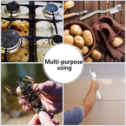 Patelai 4 Pieces Cleaning Brush Sets Small Scrub Brush Household Use for Cleaning Bottle Sink Kitchen Sink Corner Dish Edge Grout Bathroom Sliding Door Window Track(White, Blue) in Saudi Arabia