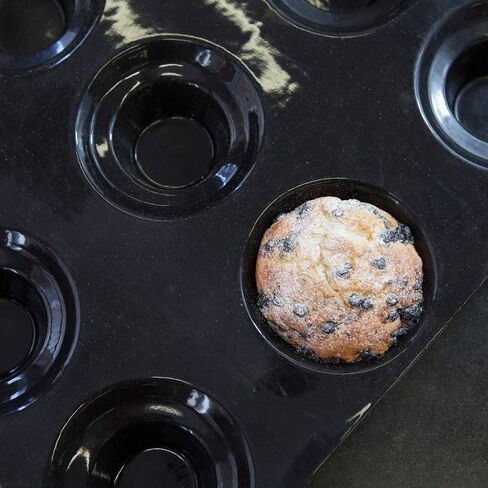 FP 2278 Flexipan Origine Crown Muffin Pan, Black, Silicone-coated fiberglass, 6 Cavities, 6.25 Ounce in Saudi Arabia