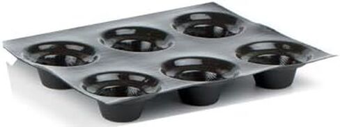 FP 2278 Flexipan Origine Crown Muffin Pan, Black, Silicone-coated fiberglass, 6 Cavities, 6.25 Ounce in Saudi Arabia
