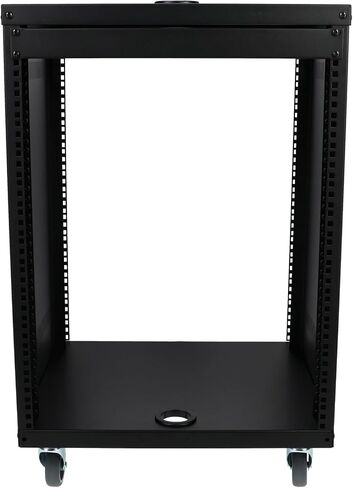 ROCKVILLE RR16U 16U SOUND/Recording Studing Rack مع عجلات ، قضبان رف قابلة للانعكاس ، تصاعد الأمامي والخلفي ، موانئ إدارة الكابلات ، سعة 440 رطلاً in Saudi Arabia