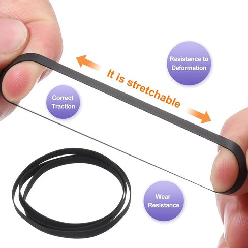 uxcell 2 Pcs Turntable Belt, Folded Length 320mm Rubber Belts Replacement Machine Recorder Rubber Belt Record Player Fit for All Kinds of Belt-Driven Turntables, Width 5mm in Saudi Arabia