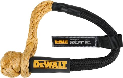 Dewalt DXBC90007 أسود/أصفر 3/8 "× 24" قيود ناعمة حركية مع 6 "حلقة - 10،833 رطل حمولة عمل آمنة/32،500 رطل قوة كسر in Saudi Arabia
