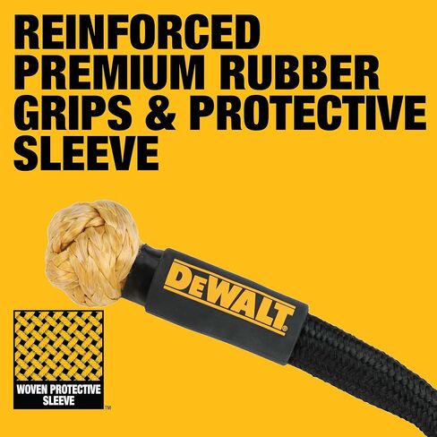 Dewalt DXBC90007 أسود/أصفر 3/8 "× 24" قيود ناعمة حركية مع 6 "حلقة - 10،833 رطل حمولة عمل آمنة/32،500 رطل قوة كسر in Saudi Arabia