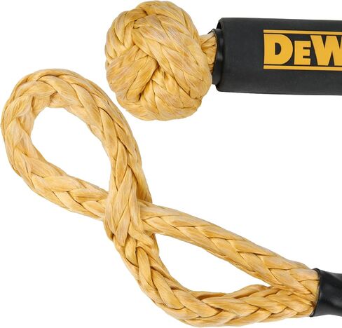 Dewalt DXBC90007 أسود/أصفر 3/8 "× 24" قيود ناعمة حركية مع 6 "حلقة - 10،833 رطل حمولة عمل آمنة/32،500 رطل قوة كسر in Saudi Arabia