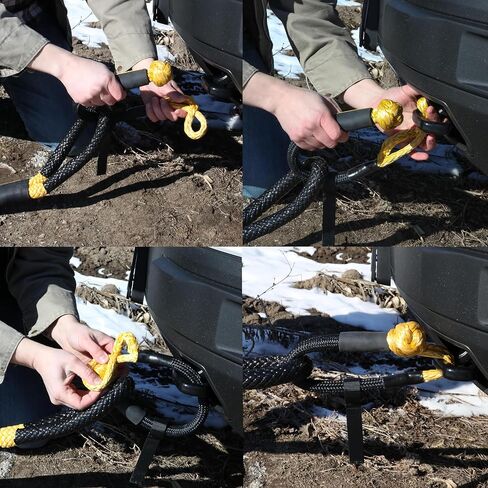 Dewalt DXBC90007 أسود/أصفر 3/8 "× 24" قيود ناعمة حركية مع 6 "حلقة - 10،833 رطل حمولة عمل آمنة/32،500 رطل قوة كسر in Saudi Arabia