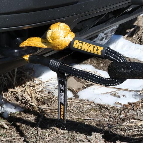 Dewalt DXBC90007 أسود/أصفر 3/8 "× 24" قيود ناعمة حركية مع 6 "حلقة - 10،833 رطل حمولة عمل آمنة/32،500 رطل قوة كسر in Saudi Arabia